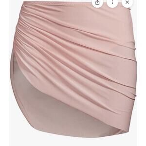 Norma Kamali Diana Swim Skirt Bottom/Side Ruching Pink Stretch Sz Sm